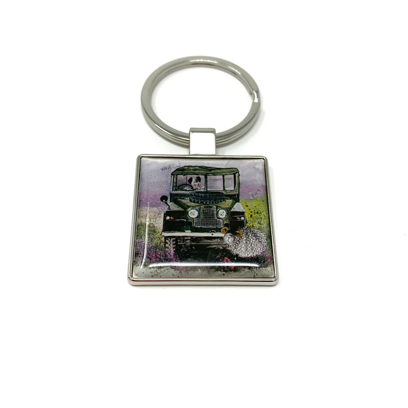 On The Moors Land Rover Keyring