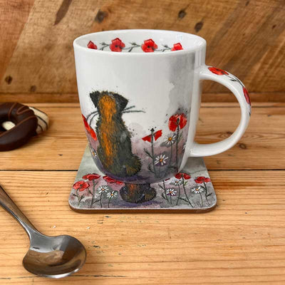 Border Terrier & Poppies Mug