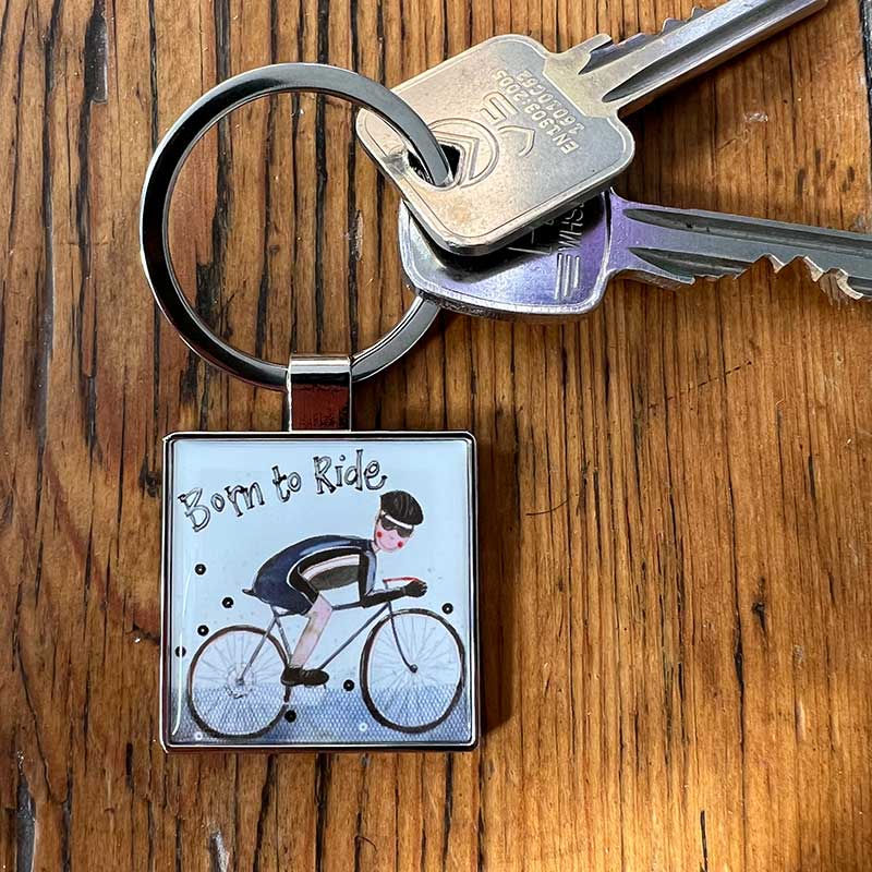 Born to Ride Bike Keyring