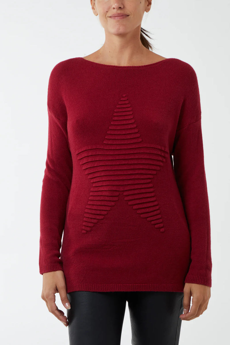 Fiona Ribbed Star Jumper - More Colours Available