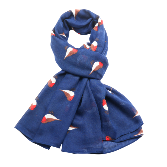 Navy Little Robins Scarf