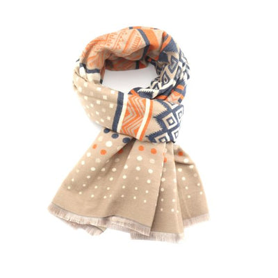 Mocha Ikat Dots Winter Scarf