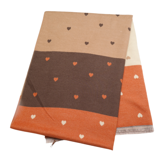 Mini Spots Hearts Orange Winter Scarf