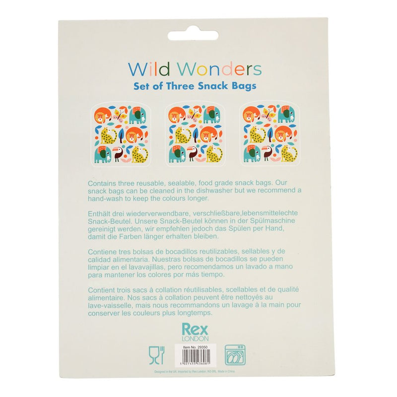 Wild Wonders Reusable Snack Bags (Set Of 3)