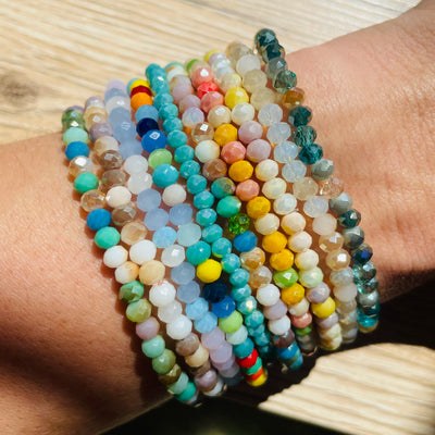 Crystal Bead Colour Elastic Bracelet