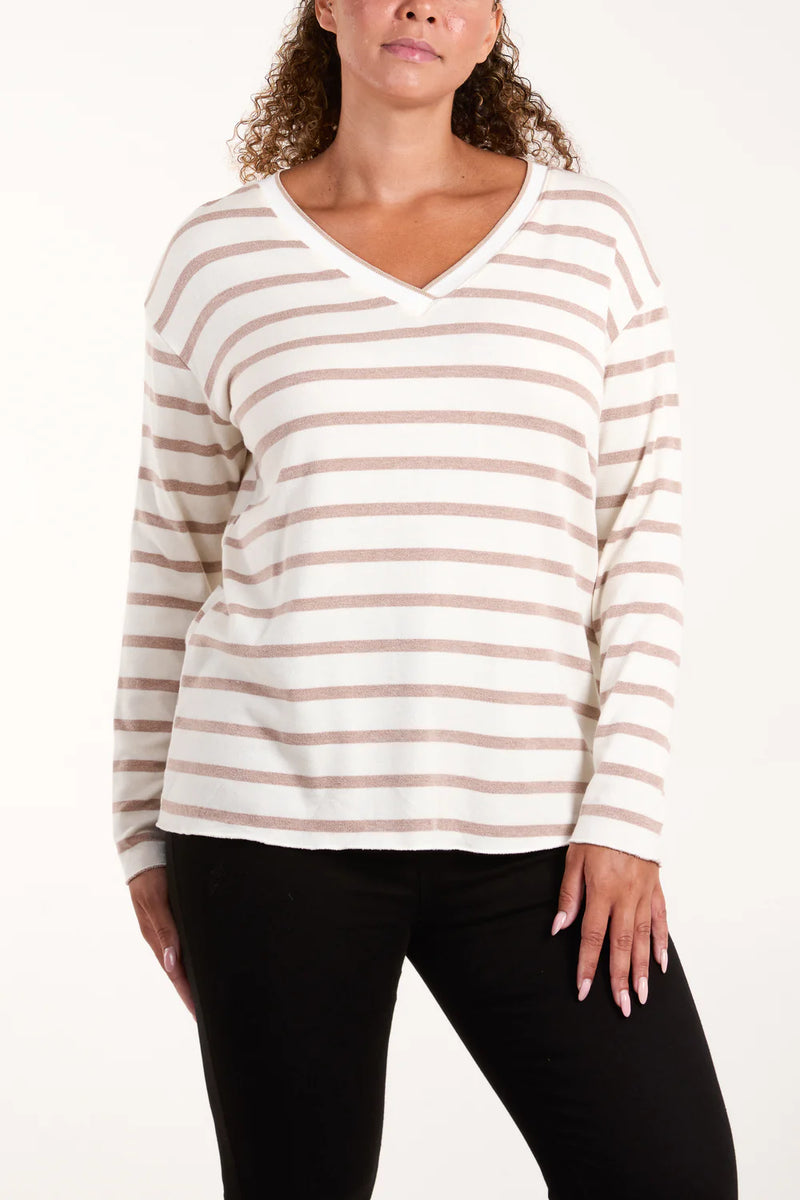 Olivia V Stripe Top - More Colours Available