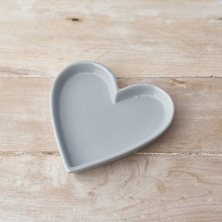 Grey Heart Trinket Dish