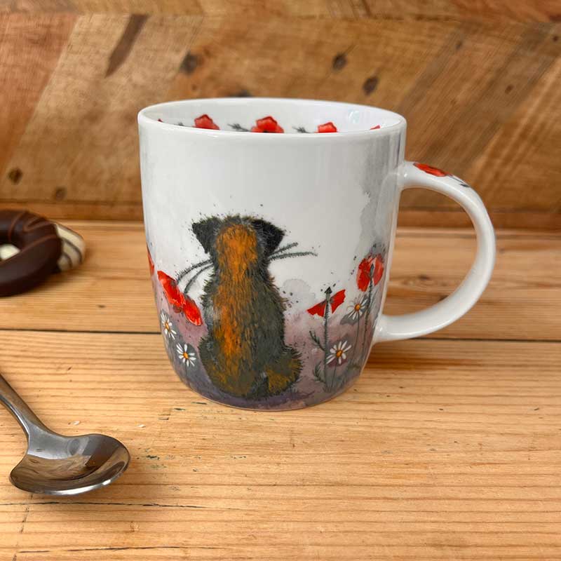 Border Terrier & Poppies Mug