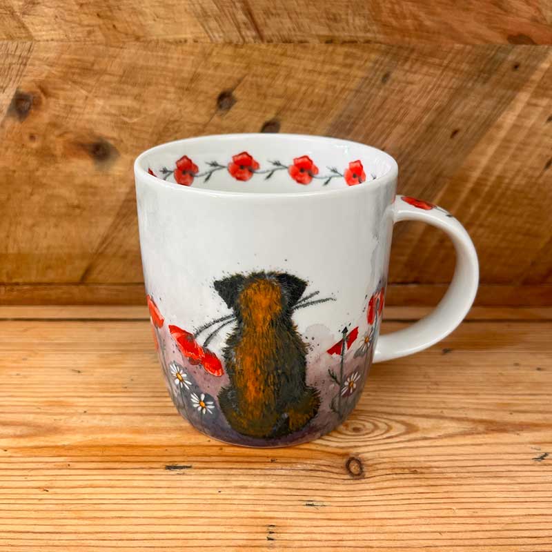 Border Terrier & Poppies Mug