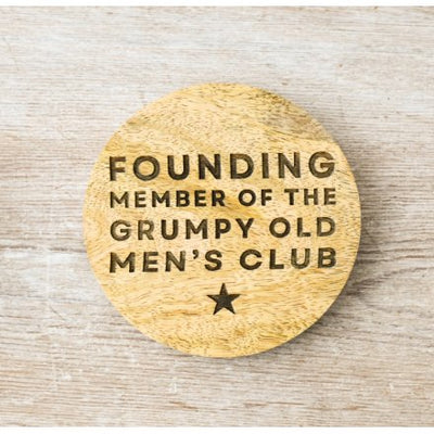 Grumpy Men's Club Wooden Coaster