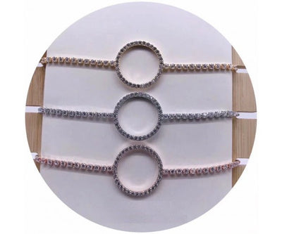 Circle Diamond Adjustable Bracelet - More Colours Available