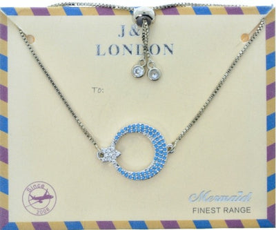 Blue Moon & Star Silver Bracelet