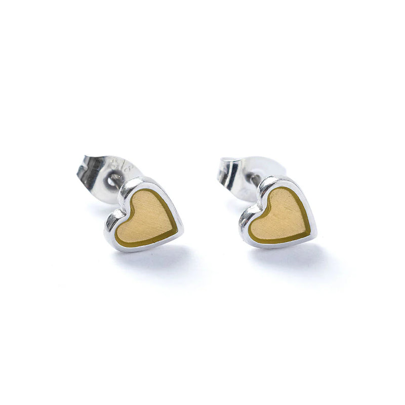 Silver Honey Translucent Heart Earrings