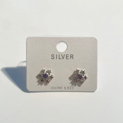 Sterling Silver Crystal Snowflake Earrings