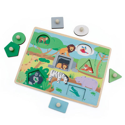 Safari Peek A Boo Peg Puzzle