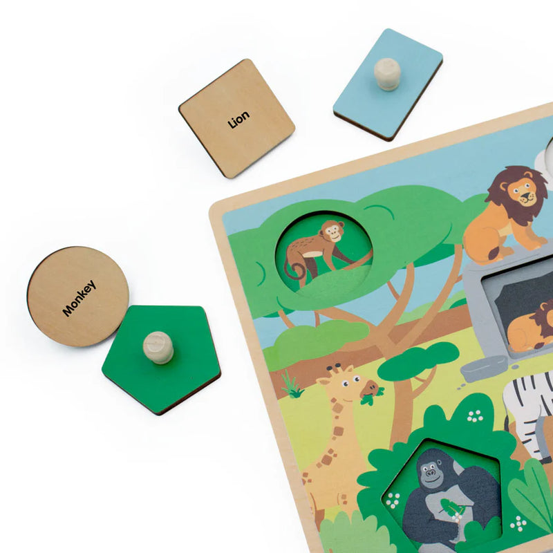 Safari Peek A Boo Peg Puzzle