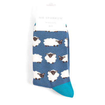 Happy Sheep Navy Bamboo Socks