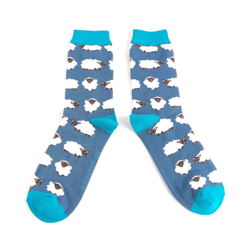 Happy Sheep Navy Bamboo Socks