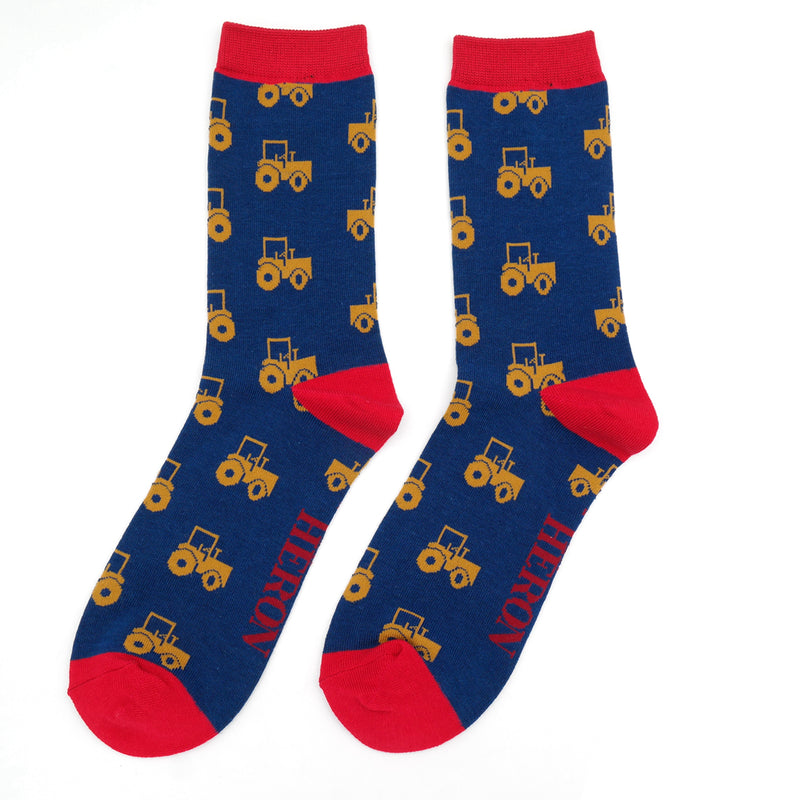 Tractor Navy Bamboo Socks