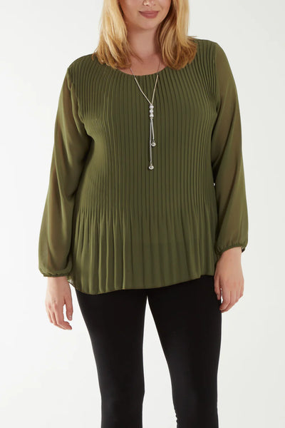 Pam Pleated Long Sleeve Blouse - More Colours Available