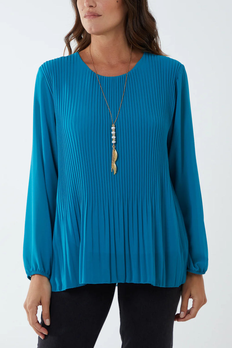 Pam Pleated Long Sleeve Blouse - More Colours Available