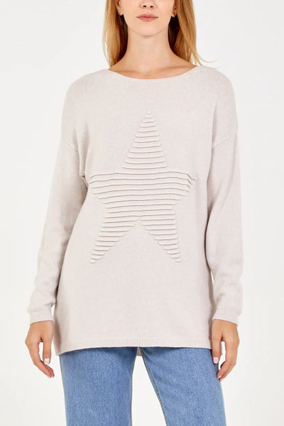 Fiona Ribbed Star Jumper - More Colours Available