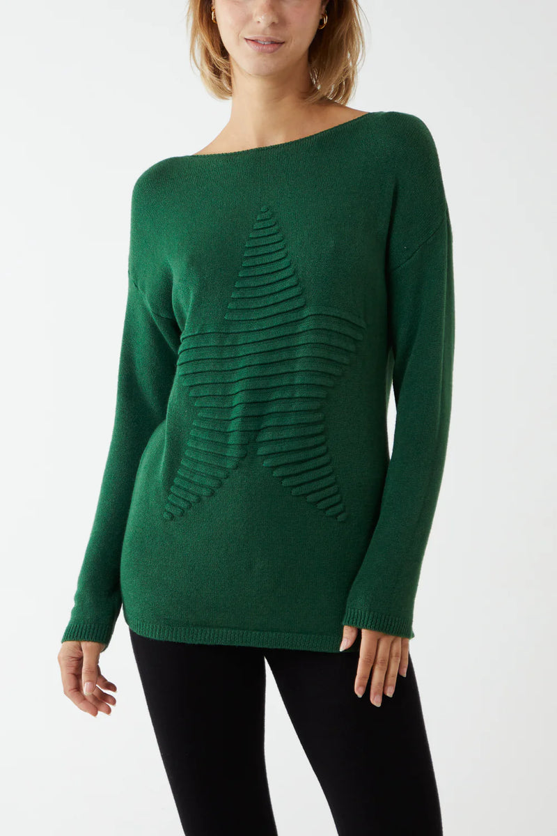 Fiona Ribbed Star Jumper - More Colours Available