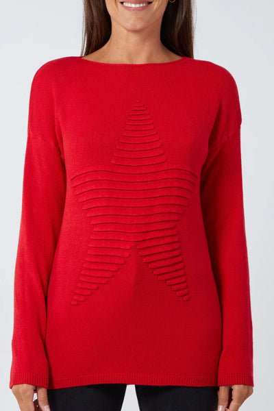 Fiona Ribbed Star Jumper - More Colours Available