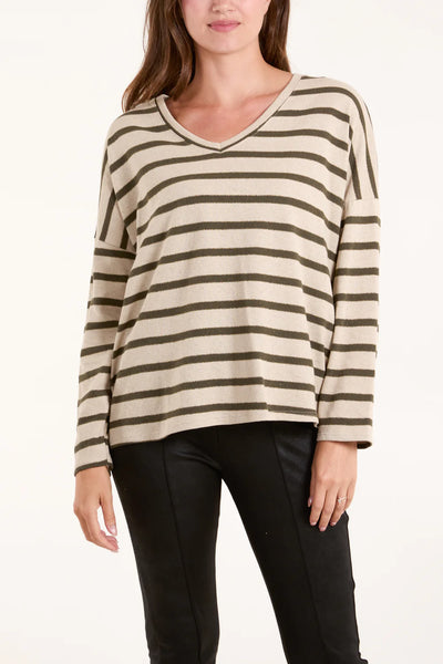 Olivia V Stripe Top - More Colours Available