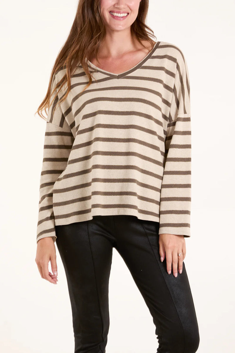 Olivia V Stripe Top - More Colours Available