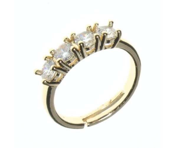 Four Line Diamond Gold Ring