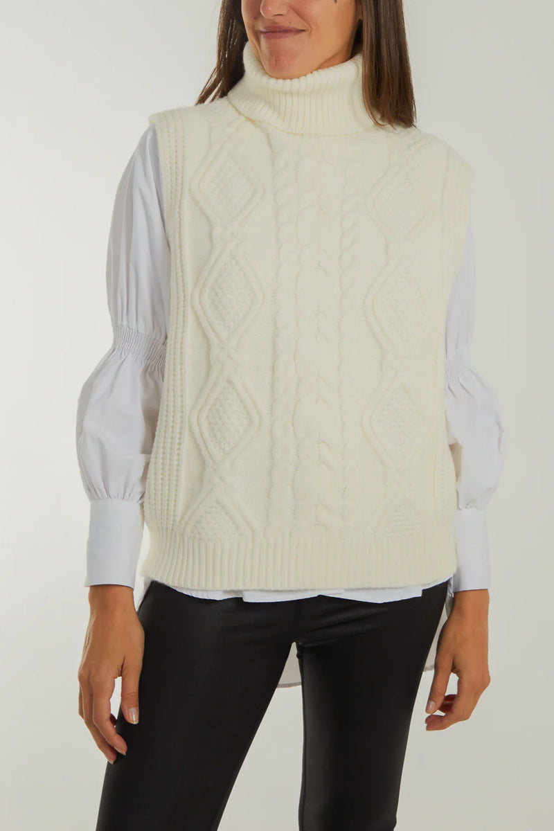 Roll Neck Cable Knit - More Sizes Available