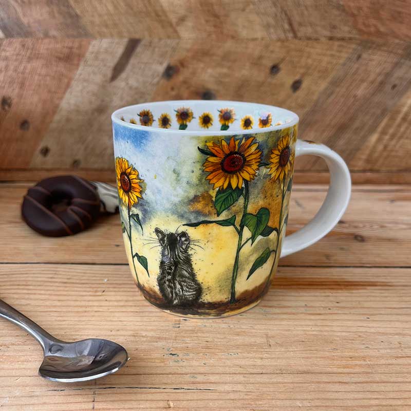 Cat & Sunflowers Mug