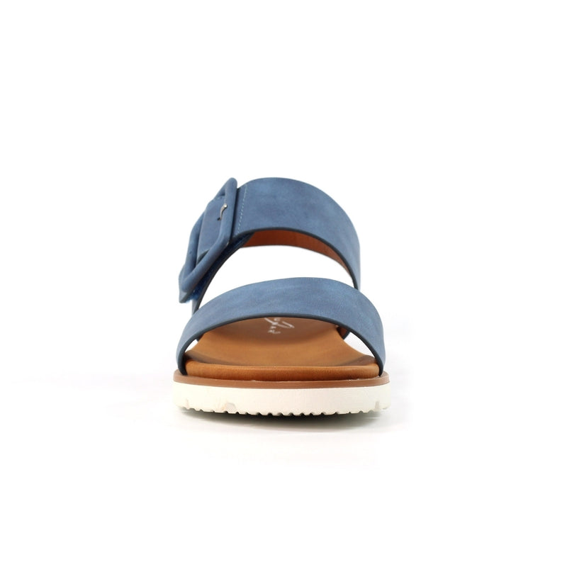Cher Blue Velcro Strap Sandal