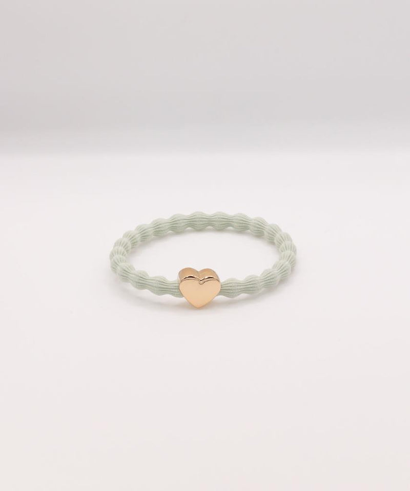 Mint Gold Heart Wave Hair Tie