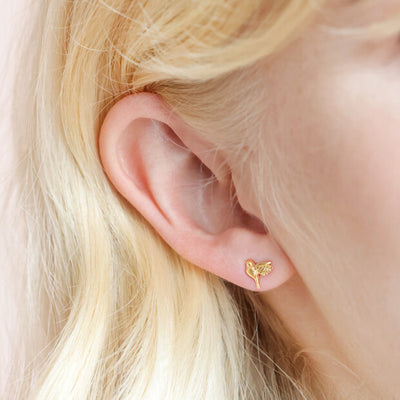 Delicate Bird Gold Earrings