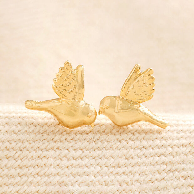 Delicate Bird Gold Earrings