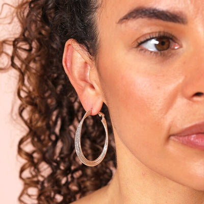 Triple Layered Hoop Silver Earrings