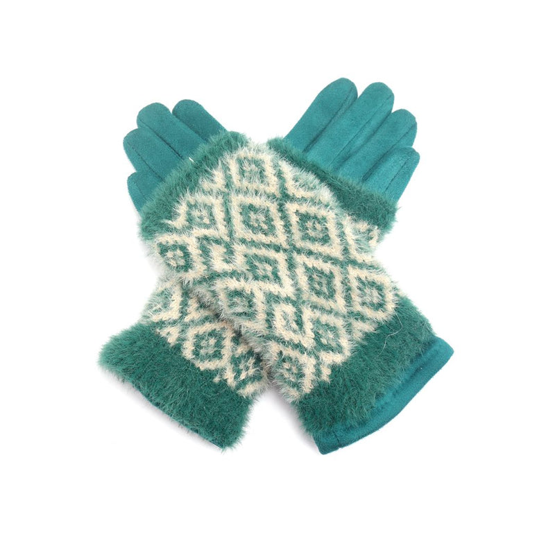 Green Diamond Two In One Fashion Gloves & Hand Warmers