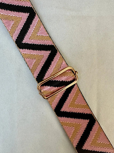 Pink & Black Zig Zag Bag Strap