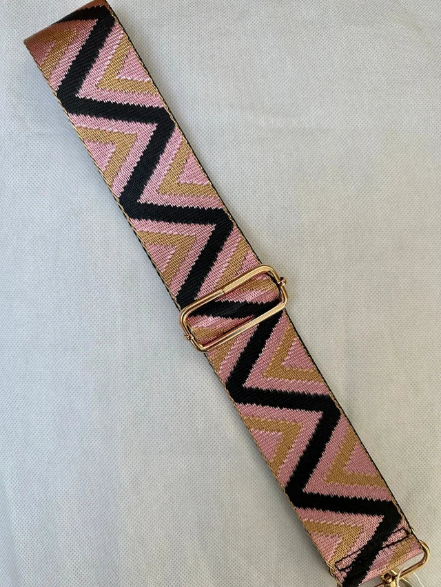 Pink & Black Zig Zag Bag Strap