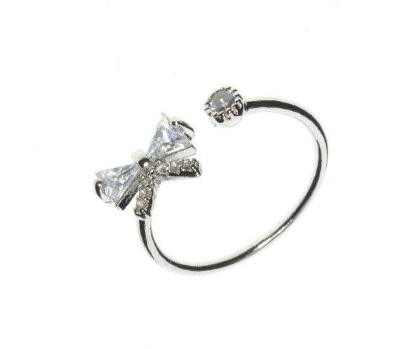 Crystal Diamond Bow Ring