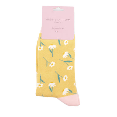 Daisy Yellow Bamboo Socks