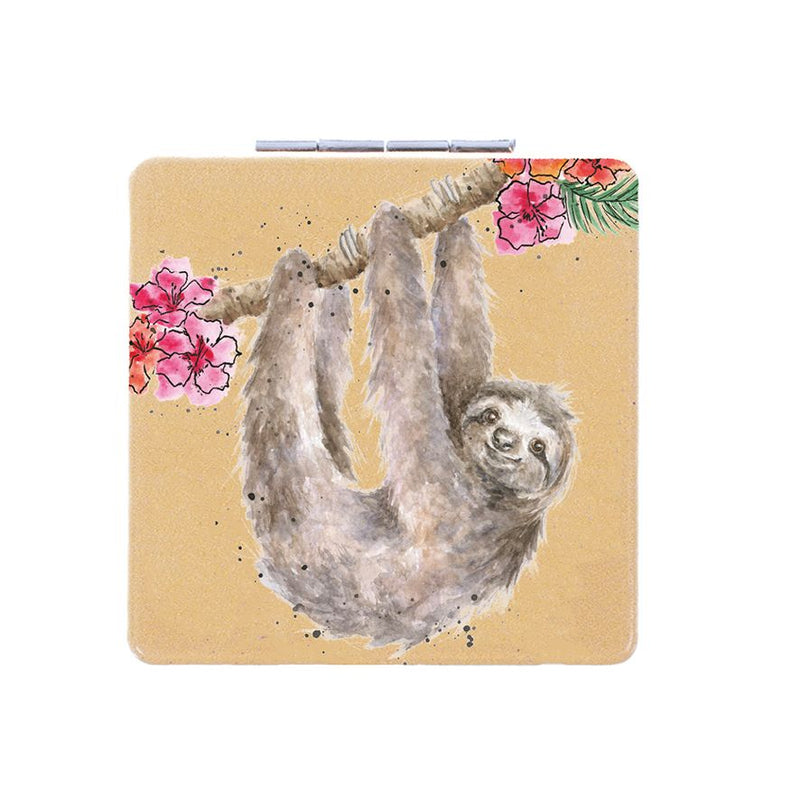 Hanging Around Sloth Compact Mirror