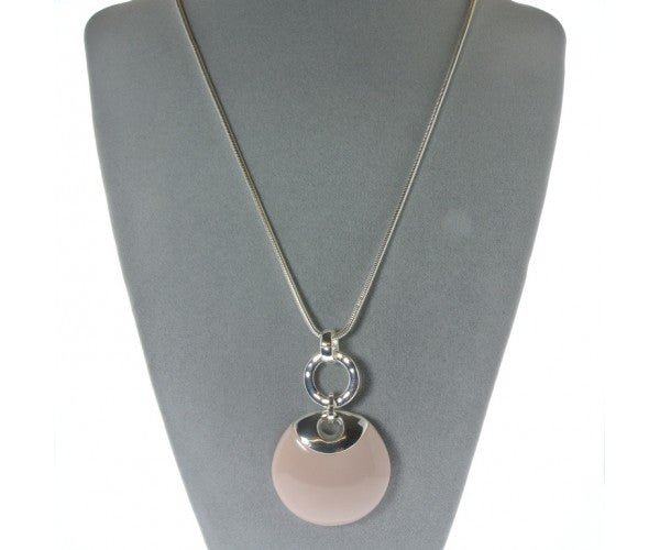 Pink Round Long Necklace