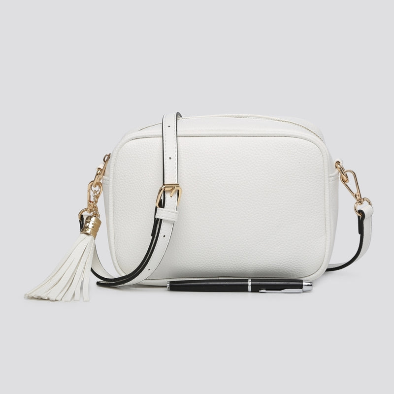 Large Tassel Camera Bag White