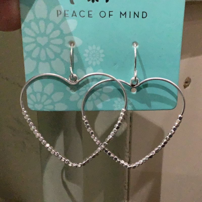 Silver Plated Heart Hoop Bead Earring