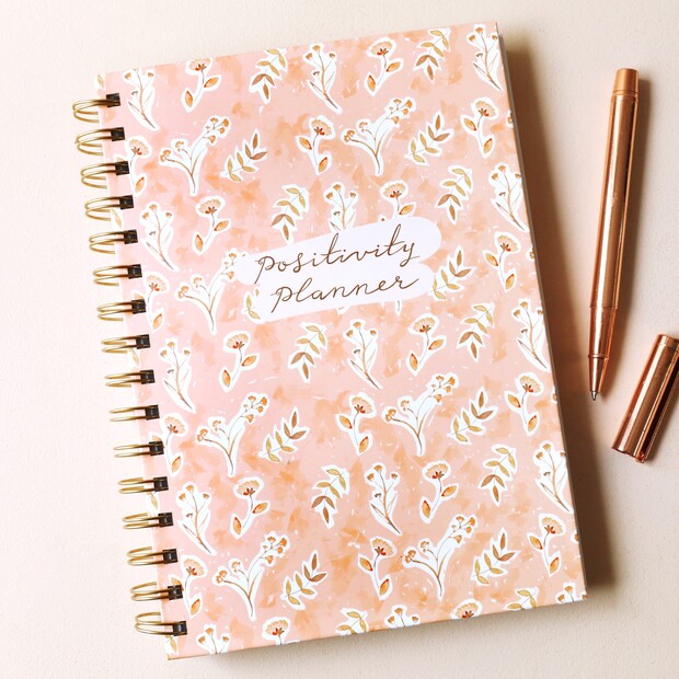 Peach Floral Positive Planner