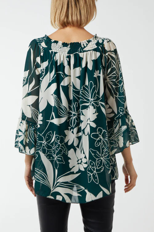 Florence Floral Bardot Blouse - More Colours Available